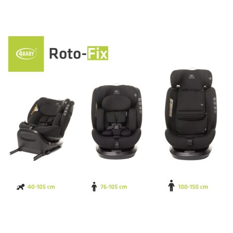 4Baby Roto-Fix i-Size - obrotowy fotelik samochodowy  40-150 cm | Black - 19